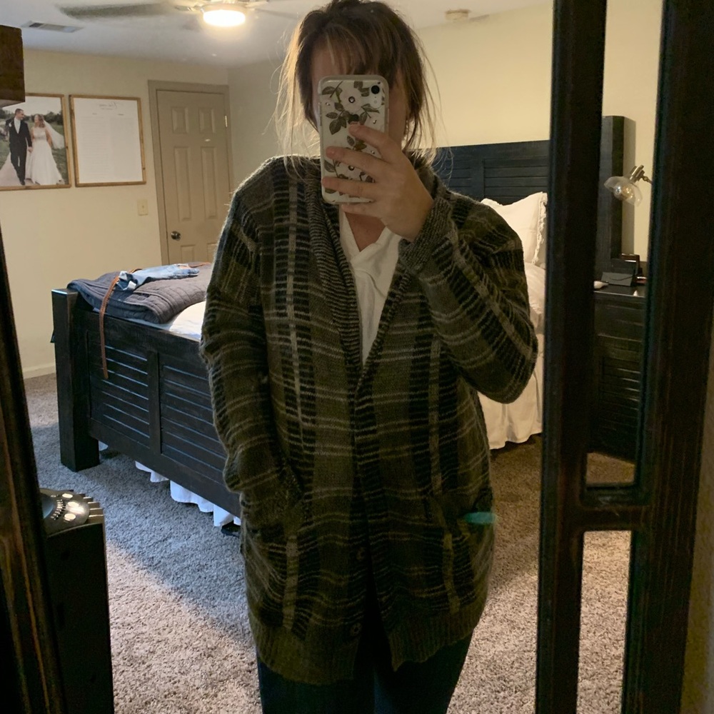 Plaid “grandpa” style sweater